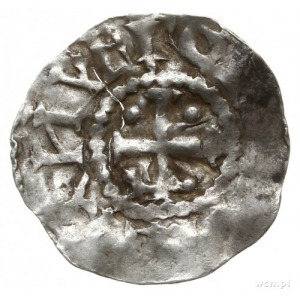 denar 1014-1024, Kolonia; Krzyż prosty z kulkami w kąta...