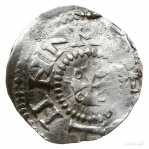 denar 1002-1024; Popiersie w lewo, HENRICVS / Krzyż z k...