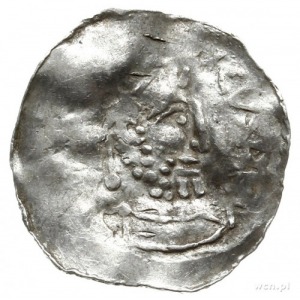 denar 1002-1024; Aw: Głowa w diademie w prawo, HEINRICV...