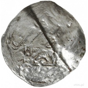 denar przed 1050; Aw: Krzyż, wokoło napis; Rw: Kapliczk...