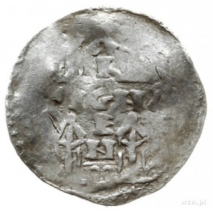 denar 1002-1024; Aw: Popiersie króla na wprost, Rw: Nap...