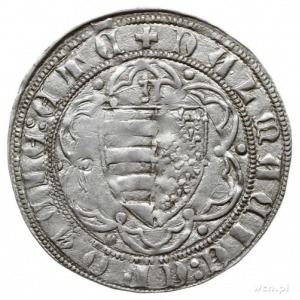 grosz 1358-1364; Aw: Król siedzący na tronie na wprost,...