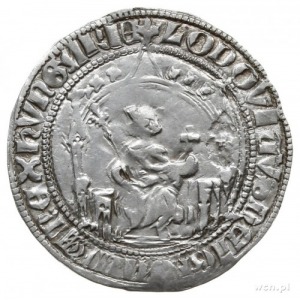 grosz 1358-1364; Aw: Król siedzący na tronie na wprost;...