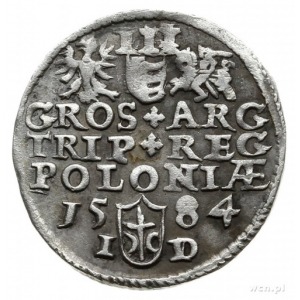 trojak 1584, Olkusz; z literami I-D przedzielonymi herb...