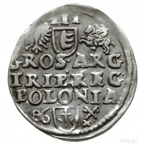 trojak 1586, Poznań; odmiana z datą po lewej stronie he...