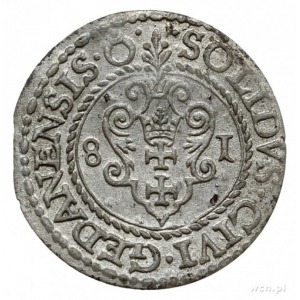 szeląg 1581, Gdańsk; CNG 128.III, Kop. 7429 (R); bardzo...