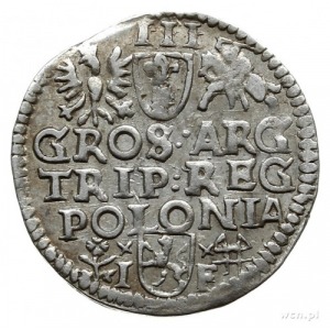 trojak 1595, Wschowa; na rewersie końcówka POLONIA i kr...