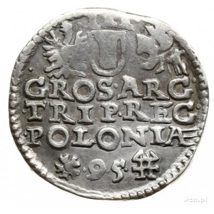 trojak 1595, Wschowa; bardzo rzadka odmiana z herbem Le...