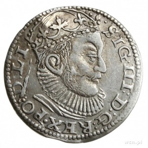 trojak 1589, Ryga; z lewej strony liter GE znak mincers...