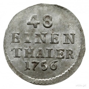 1/48 talara (półgrosz) 1756, Grünthal, odmiana z inicja...