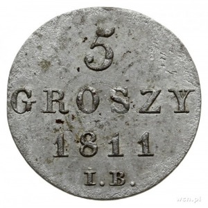 5 groszy 1811, Warszawa; wariant z literami I.B. pod da...