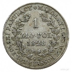 1 złoty 1828, Warszawa; Bitkin 997 (R), Plage 71; rzadk...