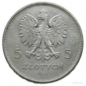 5 złotych 1931, Warszawa; “Nike”; Parchimowicz 114d; rz...