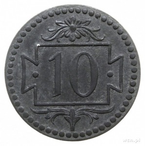 10 fenigów 1920, Gdańsk; mała cyfra 10, odmiana z 57 pe...
