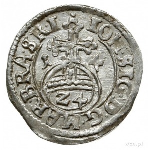 grosz 1614, Drezdenko; data po bokach jabłka królewskie...