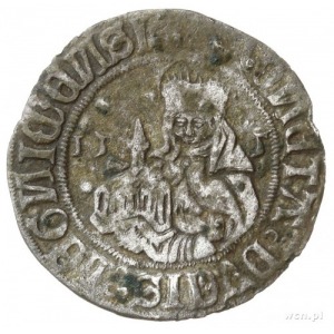 grosz z niepełną datą 15-5 (1505), Legnica; Aw: Tarcza ...