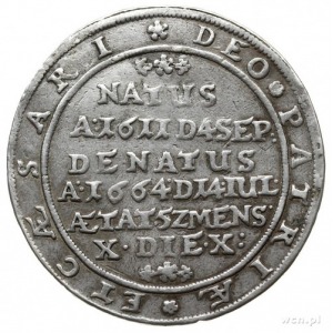 ćwierćtalar pośmiertny 1664, Brzeg; Aw: Popiersie księc...