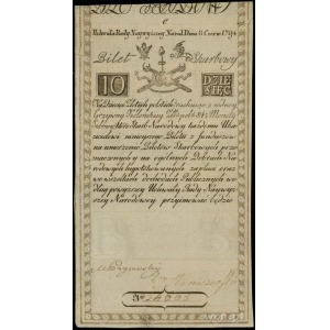 10 złotych 8.06.1794, seria C, numeracja 34665, w pełni...