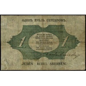 1 rubel srebrem 1851, podpisy prezesa i dyrektora banku...