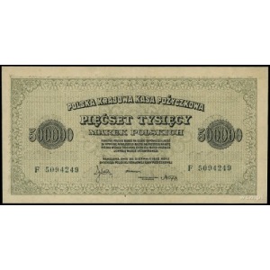 500.000 marek polskich 30.08.1923, seria F, numeracja 5...