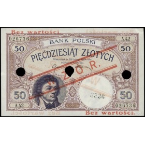 50 złotych 28.02.1919, seria A.42, numeracja 026736, po...