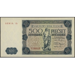 500 złotych 15.07.1947, seria E2, numeracja 710612; Luc...