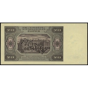 20 złotych 1.07.1948, seria KE, numeracja 0000004; perf...
