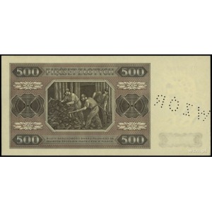 500 złotych 1.07.1948, seria CY, numeracja 0000008, per...