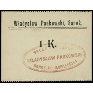 Sanok, Władysław Pankowski; zestaw bonów na 1 i 2 koron...