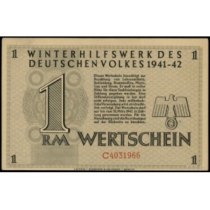 1 marka 1941-1942, seria C, numeracja 4031966, na stron...