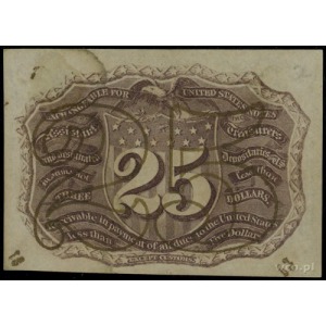 Fractional Currency; 25 centów 3.3.1863, bez numeracji;...