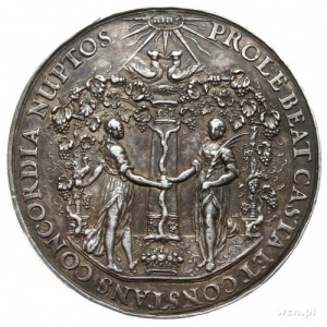 medal zaślubinowy autorstwa Jana Höhna; Aw: Mężczyzna i...