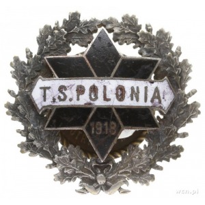 odznaka Towarzystwa Sportowego POLONIA 1918, dwuczęścio...