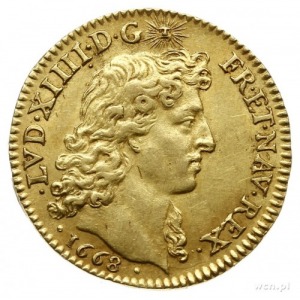 louis d’or juvénile à la tête nue 1668 A, Paryż; Fr. 42...