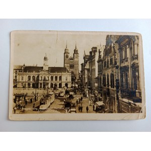POSTCARD MAGDEBURG GERMANY TRAMWAY MARKET TOWN HALL