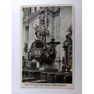 POSTCARD DUSZNIKI ZDRÓJ CATHOLIC CHURCH PULPIT PRE-WAR