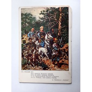 POSTCARD POLISH PAINTING KOSSAK MICKIEWICZ GRAŻYNA PRZEDWOJENNA