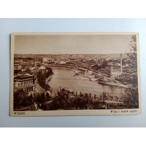 POSTCARD WILNO WILIA AND GENERAL VIEW PRE-WAR