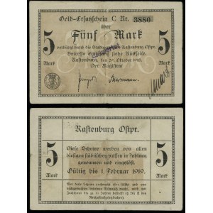 East Prussia, 5 marks, 29.10.1918