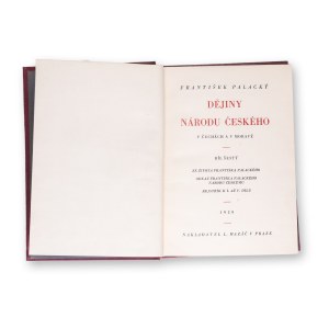 PALACKY, Frantisek (1798 - 1876): Dejiny narodu ceskeho