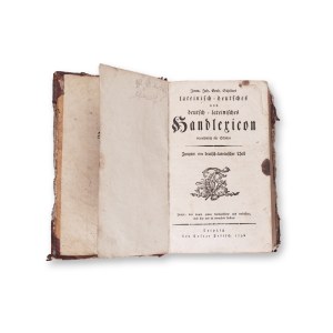 SCHELLER, Imm. Joh Gerh. (1735 - 1803): Lateinisch - deutsches und deutsch - lateinisches Handlexicon II.