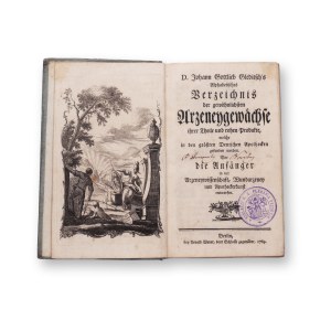 GLEDITSCH, Johann Gottlieb (1714-1786): (17): Alphabetisches Verzeichnis der gewohnlichsten Arzneygewachse