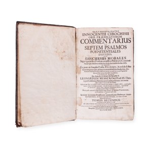 CIBO GHISI, Innocenzo (1550 - 1612): Commentarius in septem psalmos II.