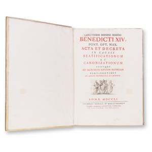 BENEDIKT XIV. (1675 - 1758): Acta et decreta in causis beatificationum VI.