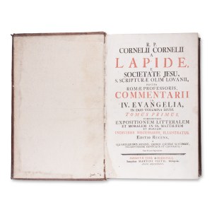 LAPIDE, Cornelius Cornelii (1567 - 1637): Commentarii in IV. Evangelia I+II