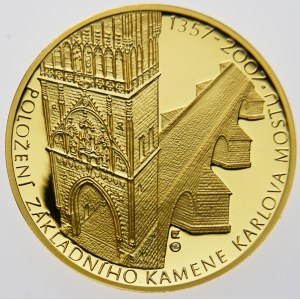 ČR, Zlatá číslovaná medaile, Položení základního kamene Karlova mostu, 2007