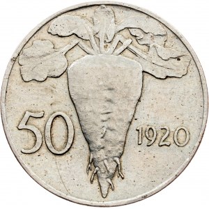 ČSR, 50 Stotin 1920, Zkušební ražba RRR!