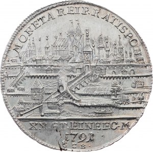 1/2 tolar 1791, ražba pro Regensburg, aUNC