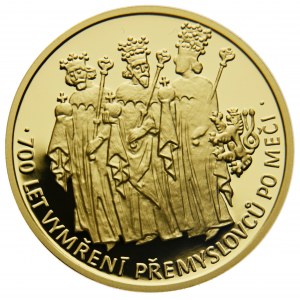 Czech Republic, Gold numbered medal, 700 years of the extinction of the Přemyslids after the sword, 2007 t