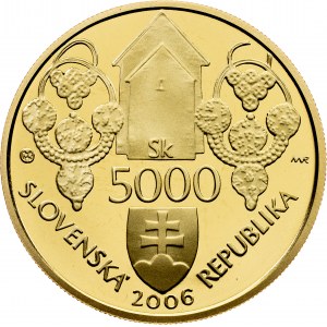 Replika dukátu Mojmíra II., 5000 Sk, 2006, Proof